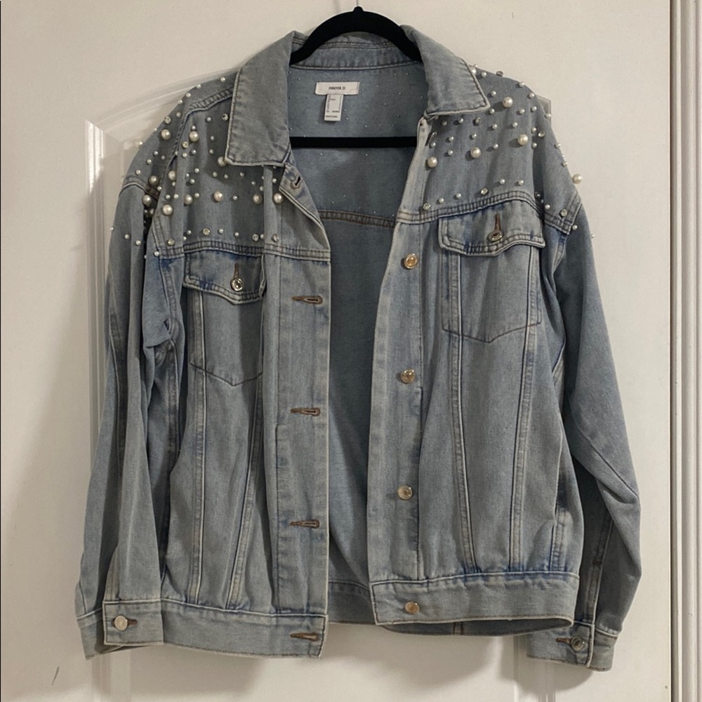Forever 21 Pearl Denim Jacket